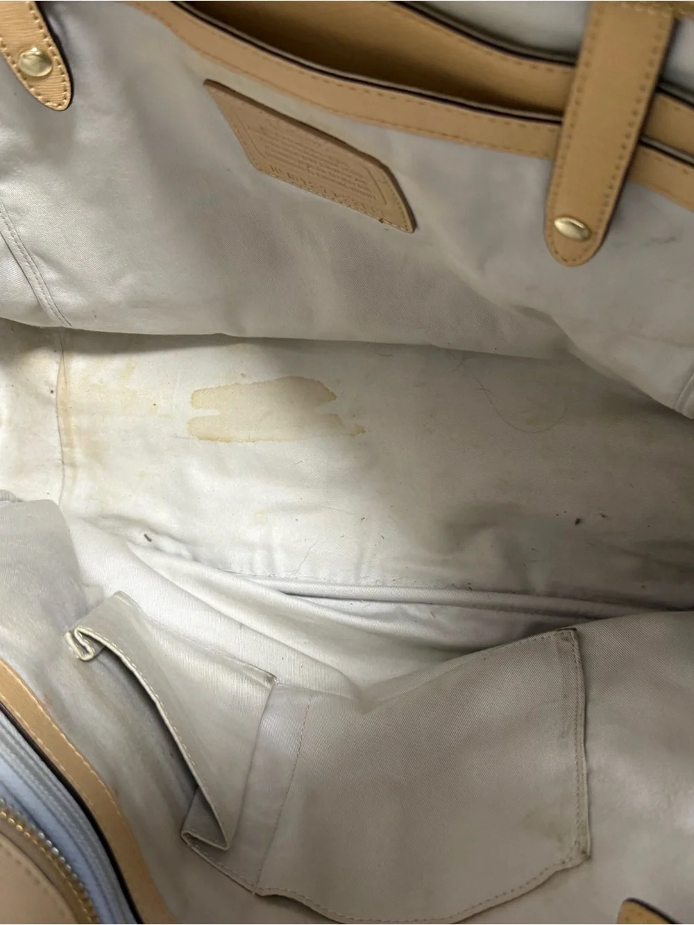 Coach Tan Leather Tote with Dual Straps